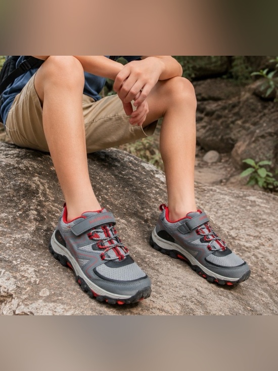 Merrell Other - Merrell Kids Gray and Red Trail Sneakers